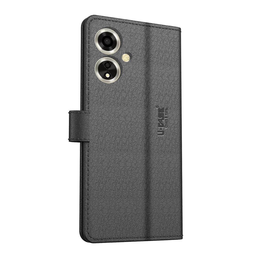 U-CASE Magnetic Flip Cover for OPPO A59 5G Vegan Foldable Stand & Pocket Magnetic Closure - Aibex